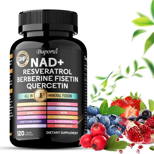 NAD+, Resveratrol, Quercetin, Berberine Fisetin