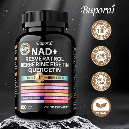 NAD+, Resveratrol, Quercetin, Berberine Fisetin