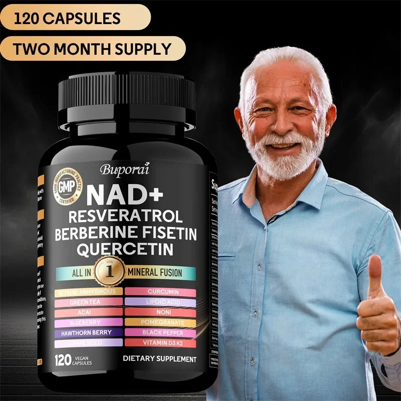 NAD+, Resveratrol, Quercetin, Berberine Fisetin